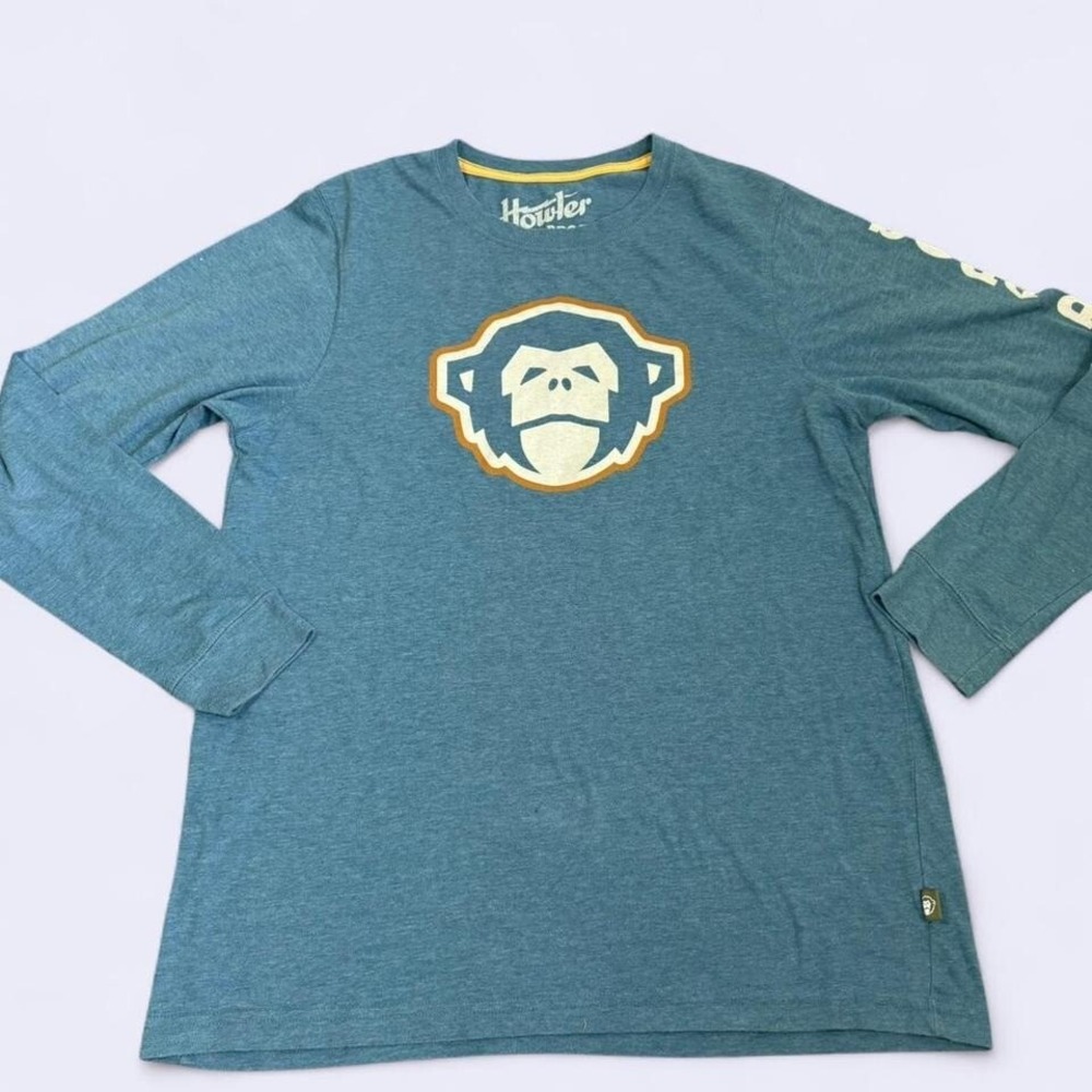Howler Bros Men's Size Medium Graphic T-Shirt Logo Long‎ Sleeve Blue